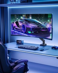 Single Monitor Mount for 32 27 24 22 inch Screen, Monitor Arm Holds 4.4-22 lb…