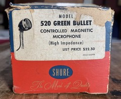 Vintage SHURE 520 GREEN BULLET Black Label 99B86 CR Harmonica MIC Orig Box 1960