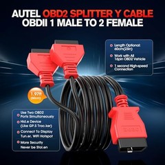 Original OBD2 Splitter 16 Pin OBD II Splitter Extension, 1X Male to 2X Female