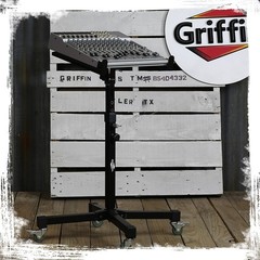 GRIFFIN Studio Music Mixer Stand on Wheels – DJ Recording Gear Cart Table Mount