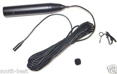 XLR 3-Pin Clip-On Lapel Lavalier Microphone 195″ 5m Cable Phantom Power Mic