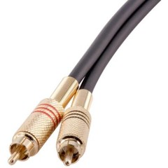 SAPRCA2- Premium 2 Foot Black Dual RCA Male to Dual RCA Male Audio Patch Cable