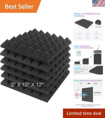 2″ Thick Charcoal Acoustic Panels – 6 Pack for Enhanced Sound Quality in Studios