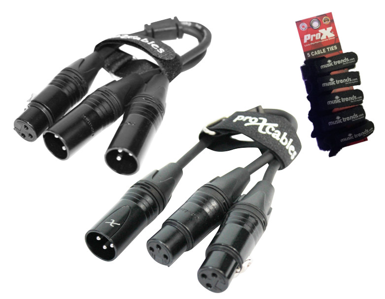 Pro X Y Cable Bundle 1 3PM to 2 3PF & 1 3PF to 2 3PM (XLR)