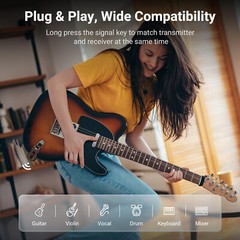 LEKATO Wireless Guitar System Rechargeable Electric Guitar Transmitter Receiver