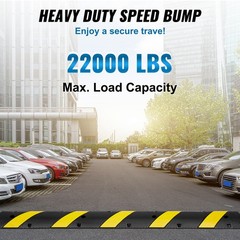 VEVOR 72“ Rubber Speed Bump 2 Channel 22000 lbs Load Heavy Duty Speed Hump