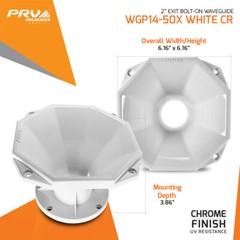 1x PRV D3220Ti Titanium Compression 2″ Driver 8 Ohm 300W + WGP14-50X White Horn