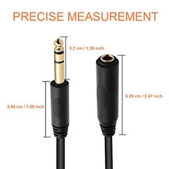 1/4 Extension Cable 10 ft, Headphone Extension Cable Quarter inch TRS 10 feet