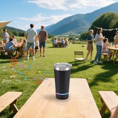 16OZ Coffee Cup w/ RGB LED BT Portable Wireless Bluetooth Speaker FM/USB/TF Card