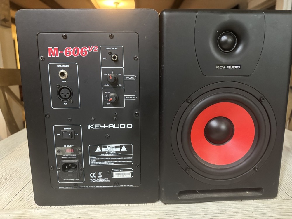 iKEY-Audio M-606v2 Powered Studio Monitors – Matched Pair, Tested Working