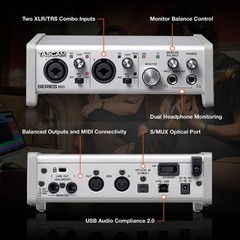 Tascam SERIES 102i 10 IN/2 OUT USB Audio Interface with MIDI, DAW Silver