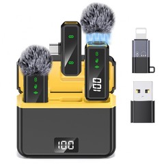 Mini Lavalier Microphone 48KHz 16-Bit, 45H Battery, 100ft Range – for Video