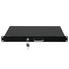 19″ 1U Steel Plate DJ Drawer Rack Case Equipment Cabinet with Keys Black