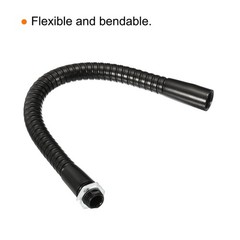 PATIKIL 20cm/8″ Universal Gooseneck, M10 Fine Thread Metal 8 Inch, Black
