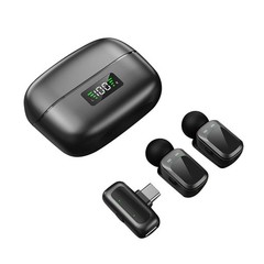 Dual Wireless Lavalier Mic for Type-C Phone 2.4G Noise Cancelling Podcast Vlog