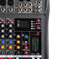 Professional Digital 6Channel Bluetooth Live Studio Audio Mixer Effects USB