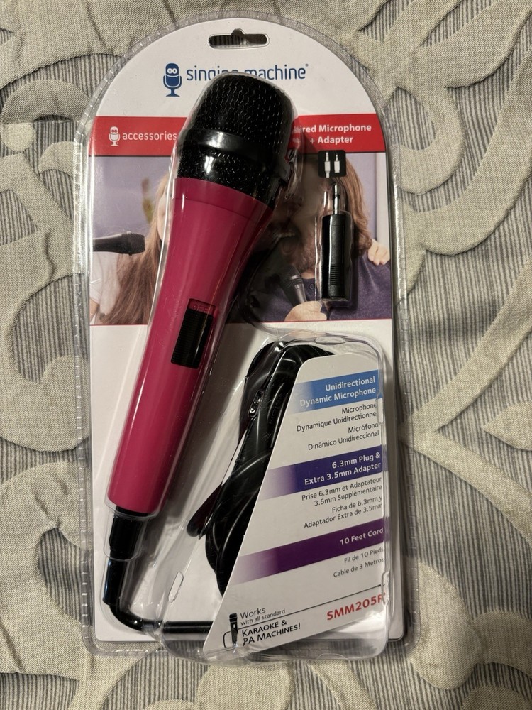 Singing Machine Wired Microphone + Adapter