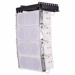 Sound Town ZETHUS Compact Line Array: 4x Dual 8″ Speakers, White ZETHUS-208WV2X4