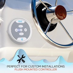 Pyle 600W Marine Grade Bluetooth 5.3’’ x 3.5’’ x 2.1’’ -inches, White
