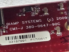 Biamp AudiaFlex CM-1 CobraNet Card 380-0647-90C with Fan & Power Input Module