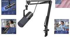 Cardioid XLR/USB Microphone for Streamers – AI Noise Reduction & Volume Control