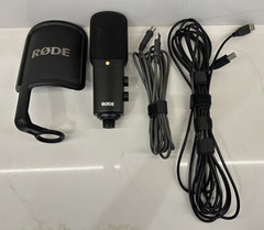 Rode NT-USB Condenser Wired Microphone W Wind Protector, No bottom Connector