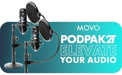 Movo PodPak2T 2-Pack Universal XLR Condenser Microphone Podcasting Equipment.