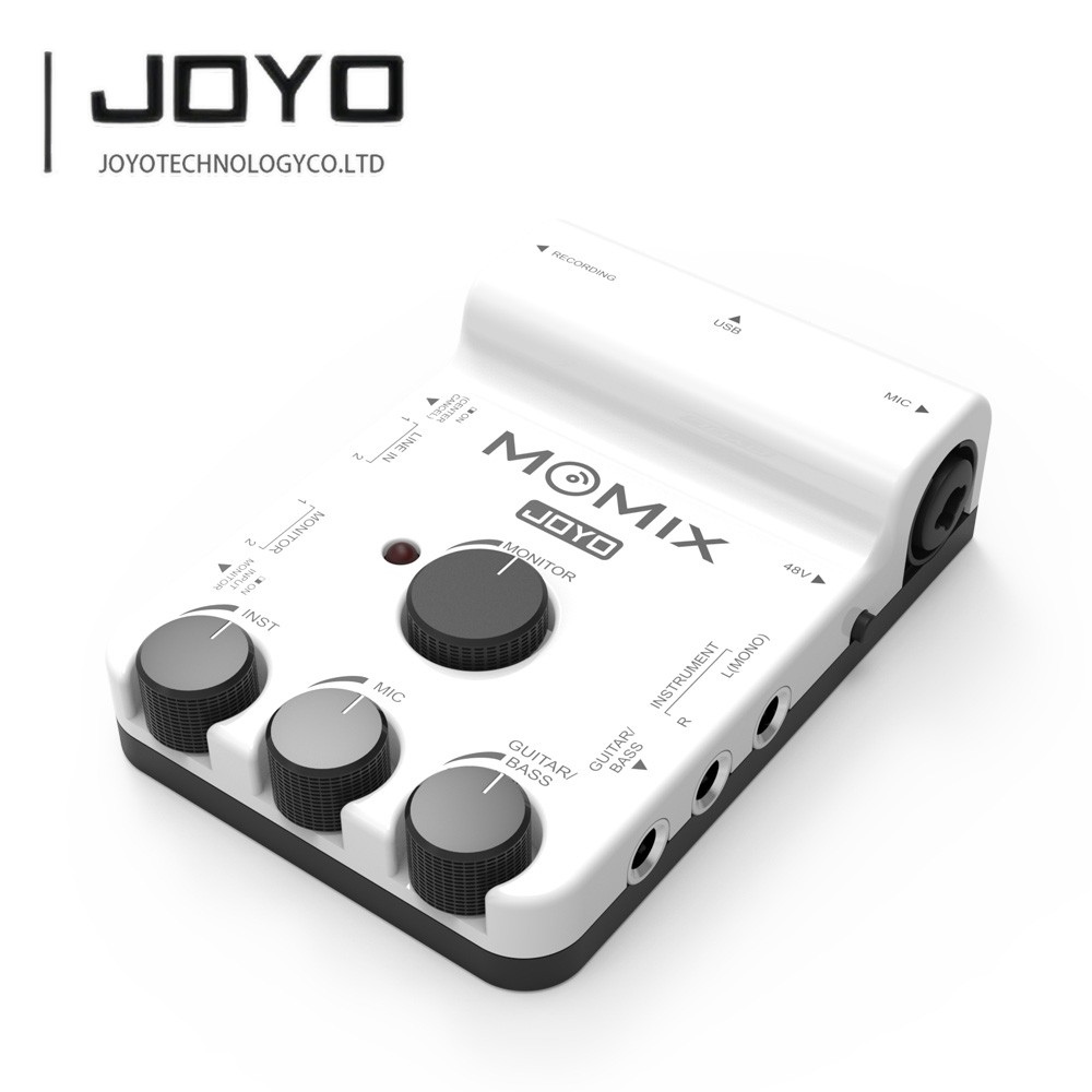 JOYO 48V Phantom Power Mixer Audio Mixer USB Audio Interface Stereo XLR（OP）