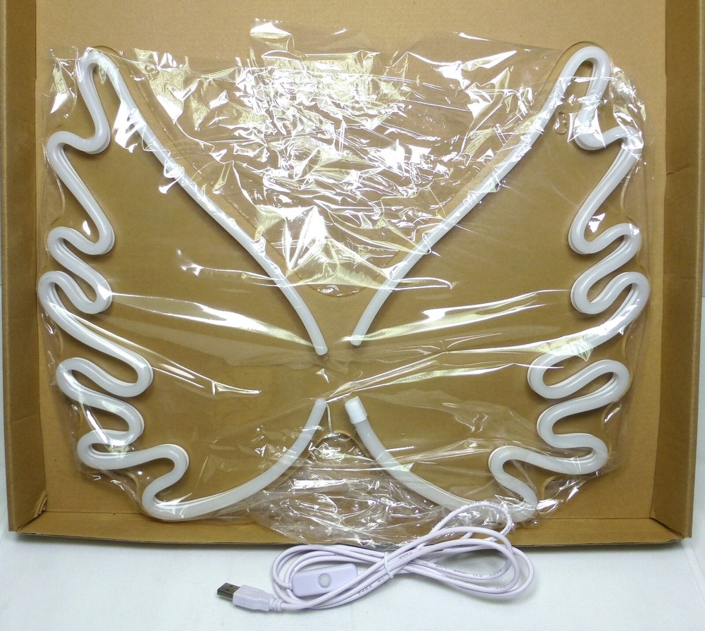 Wings LED Wall Light,White with USB Power Outlet(plug not included) indoor use.