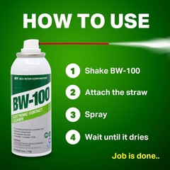 Electronic Contact Cleaner BW-100 Non-Flammable Aerosol Spray 4oz/114g Pack of 3