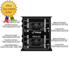 -PRO Premium Direct Injection Audio Box – Passive DI Unit Hum Eliminator W/ Inpu