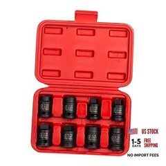 Sunex Tools 8-Piece CR-MO Steel Socket Set – 1/2-Inch Drive – Pipe Plug