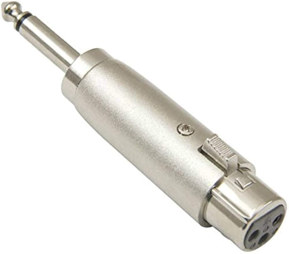 XLR Female to 1/4″ TS Mono Adapter, Unbalanced Female XLR to Quarter Inch 6.3mm