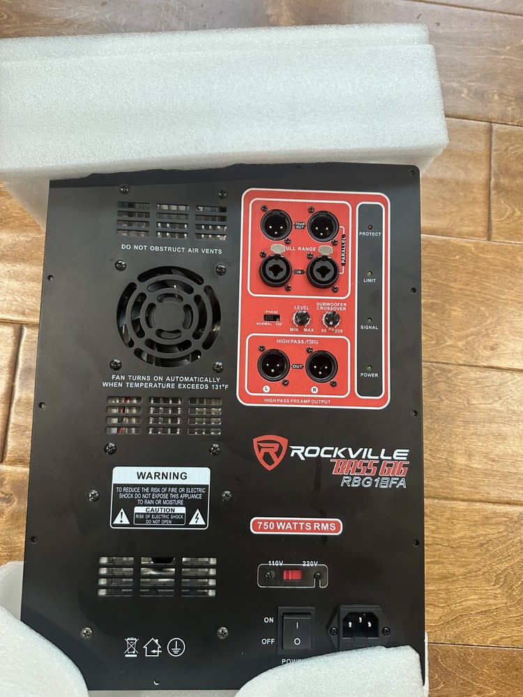 Rockville RBG18FA BOX 2 750w RMS High Powered Subwoofer Amp Plate with Crossov