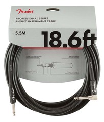 Fender 0990820019 Professional Instrument Cable, Straight/Angle, 18.6′ – Black
