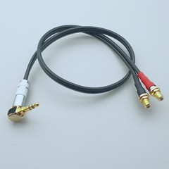 3.5mm Stereo Plug Right Angle to 2x Microdot Jack Cable Microphone Preamplifier