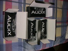 Audix D2 and D4 Dynamic Instrument Mics- 4-pack with clips + 3 DVICE Mounts-NEW.