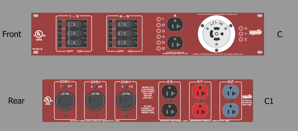 Whirlwind PLR2-C1 30A Power Distro Breaker Power Pak L2130 to L630 and Duplex