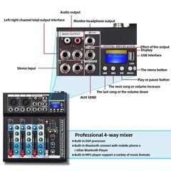 Depusheng HT4 Bluetooth Compatible Professional Portable Digital DJ Console w…