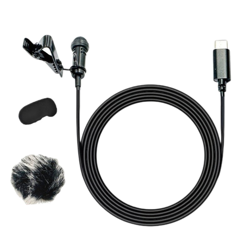 Lavalier Microphone with USB C High Sensitivity for Interviews and Broadcasting