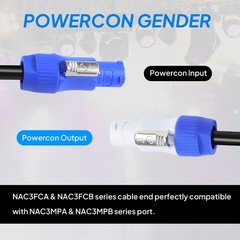 10 Feet Stage Lighting PowerCON NAC3FCA to NAC3FCB Power Cord Male to Female End