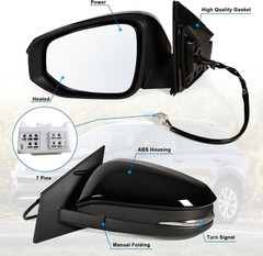 Left Driver Side Mirror Fits 2013-2015 Toyota RAV4 with Power Heated Turn Signal