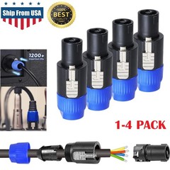 4 Pole Speakon Connectors Audio Speaker Plug Twist Lock 4 Pole Speaker Plug USA