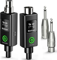 Wireless XLR Transmitter Receiver with 48V Phantom Power, Wireless Microphone XL