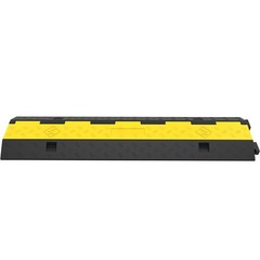 4PCS 2-Channel Speed Bump Cable Protector Ramp Rubber 40″x9.7″x2″ Cord Guard