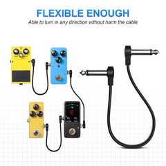 Professional 6 Pack 6 Inch Guitar Patch Cables, Noise Free and 6 Inch, Black