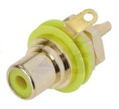REAN NYS367-4 RCA Panel Mount Jack w/ Gold Plated Contacts – YELLOW INSERT
