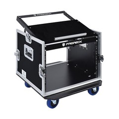 proreck Rack Case 20“ With Slant Mixer Top, Casters, 8U Space, Plywood