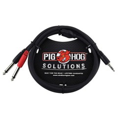 Pig Hog PB-S3410 3.5 mm Stereo Breakout Cable, 10 Feet (2-Pack)