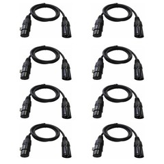 8 PCS 3.28ft 1 Meter 3 Pin XLR DMX Cable Male To Female Stage Lighting Cord